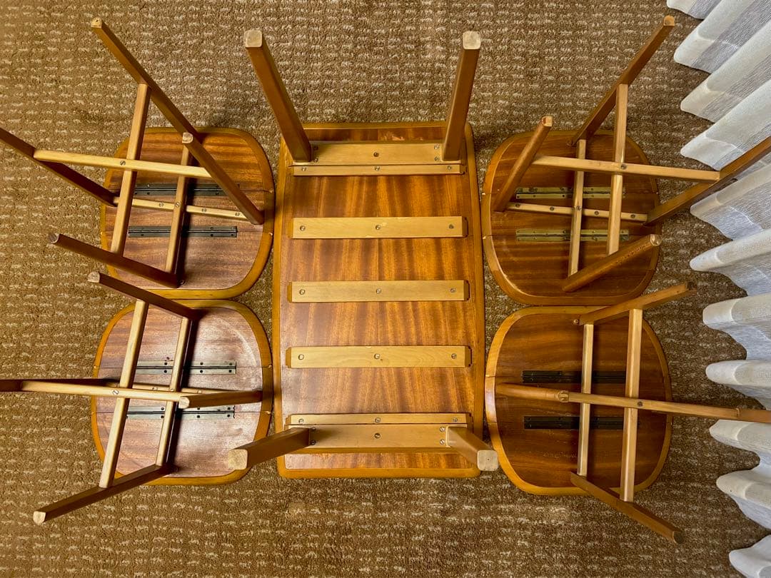 ふなこ　ヴィンテージ テーブルセット 4人掛　収納　４脚セット 北欧