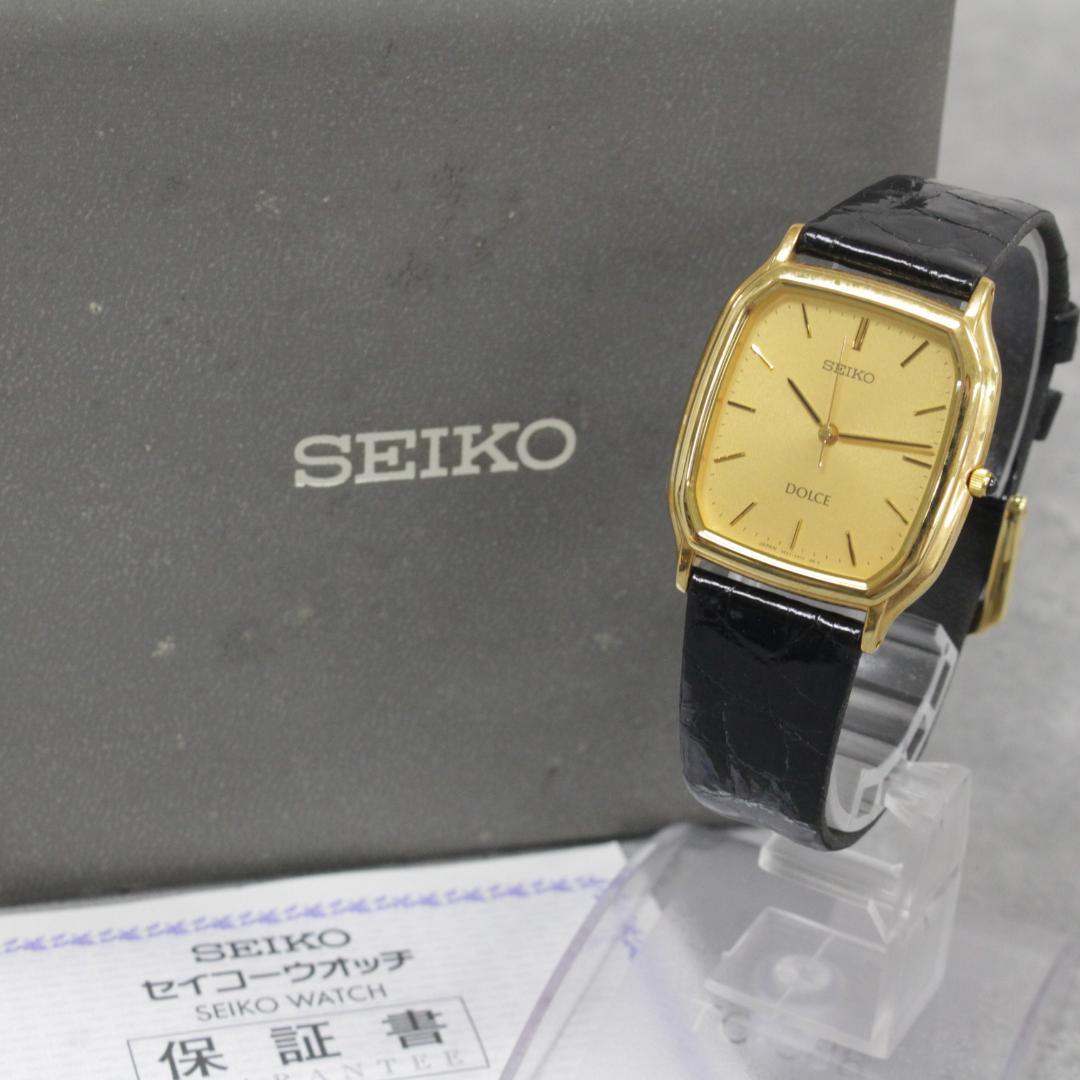 ▲SEIKOセイコー ドルチェ ゴールド レクタンギュラー 5E31-5A10
