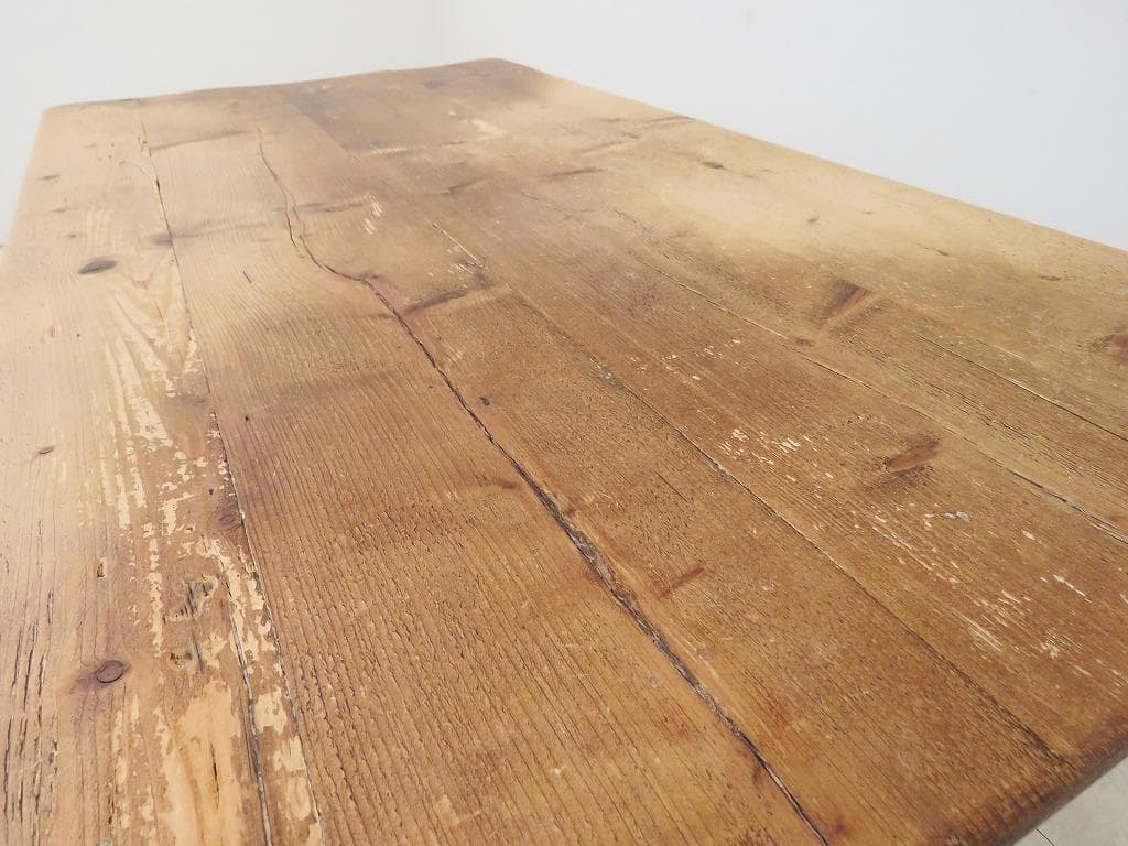 きつねっ子様 ヴィンテージ パイン材ダイニングテーブル シャビー検イギリスフラン