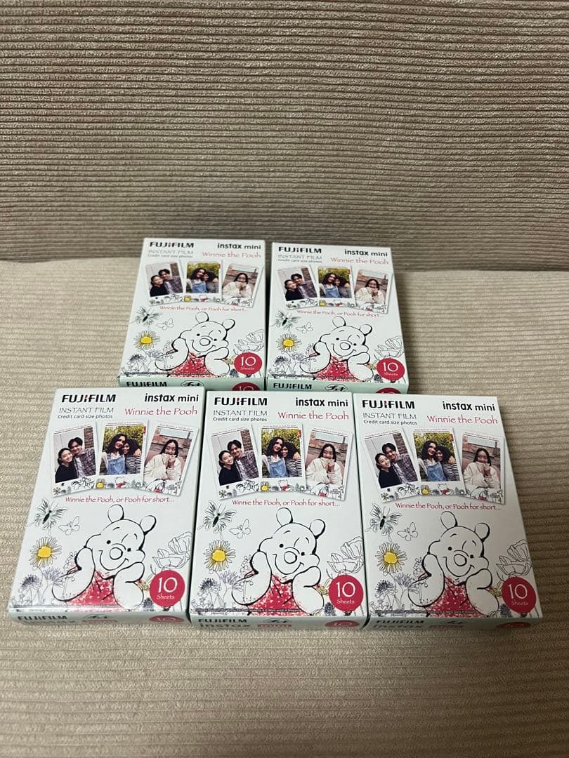 チェキ専用フィルム 絵柄入りフレームタイプ (くまのプーさん) 5個