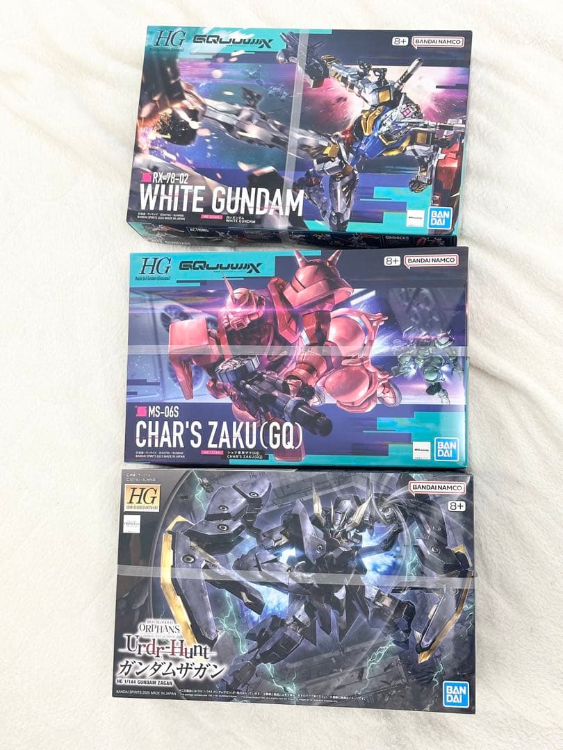 新品未開封　HG 白いガンダム シャア専用ザク ザガン GQ ジークアクスセット
