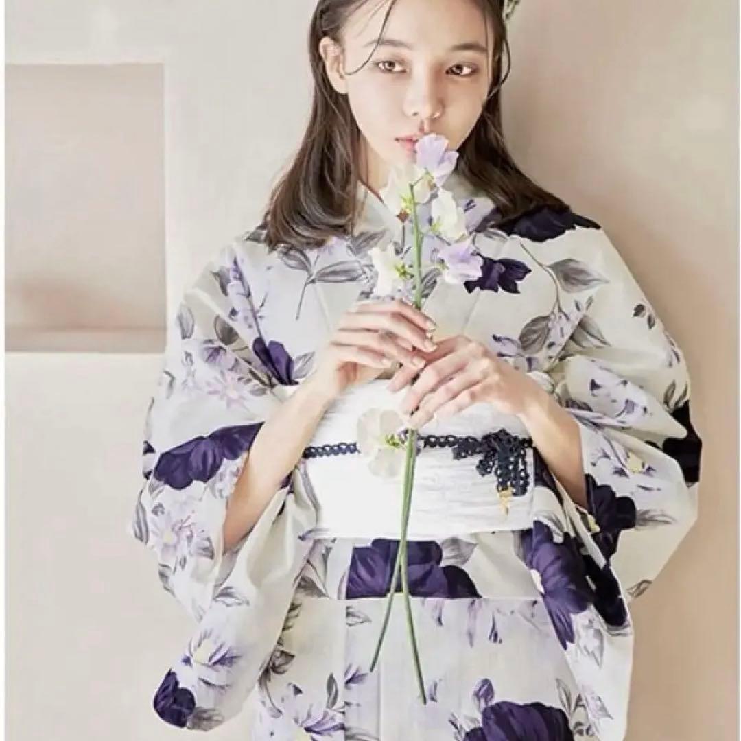 【Dita ディータ】 京のはんなり椿 浴衣・帯・下駄・腰ひも セット 花柄