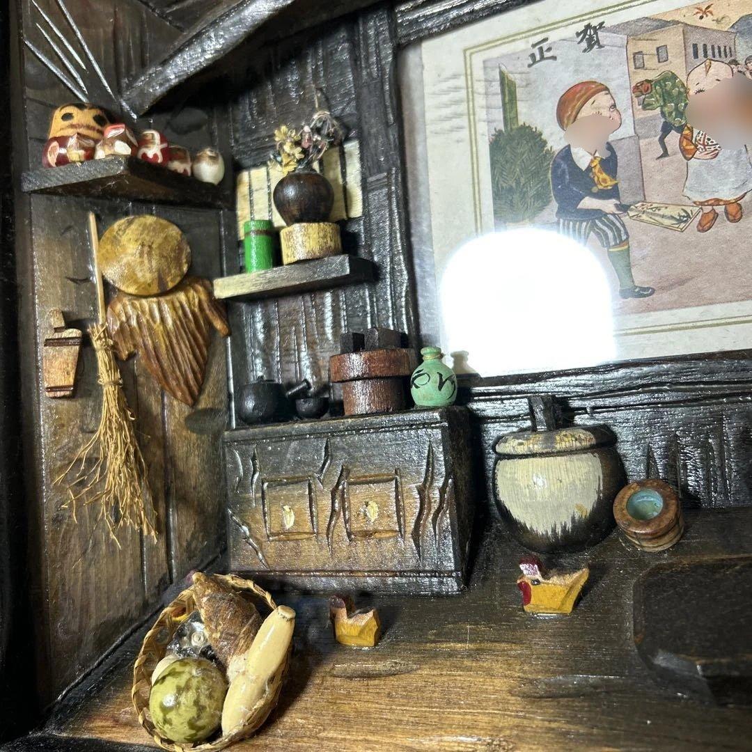 人形作家　田中徳斎　遠近法　 囲炉裏　古民家　壁掛け