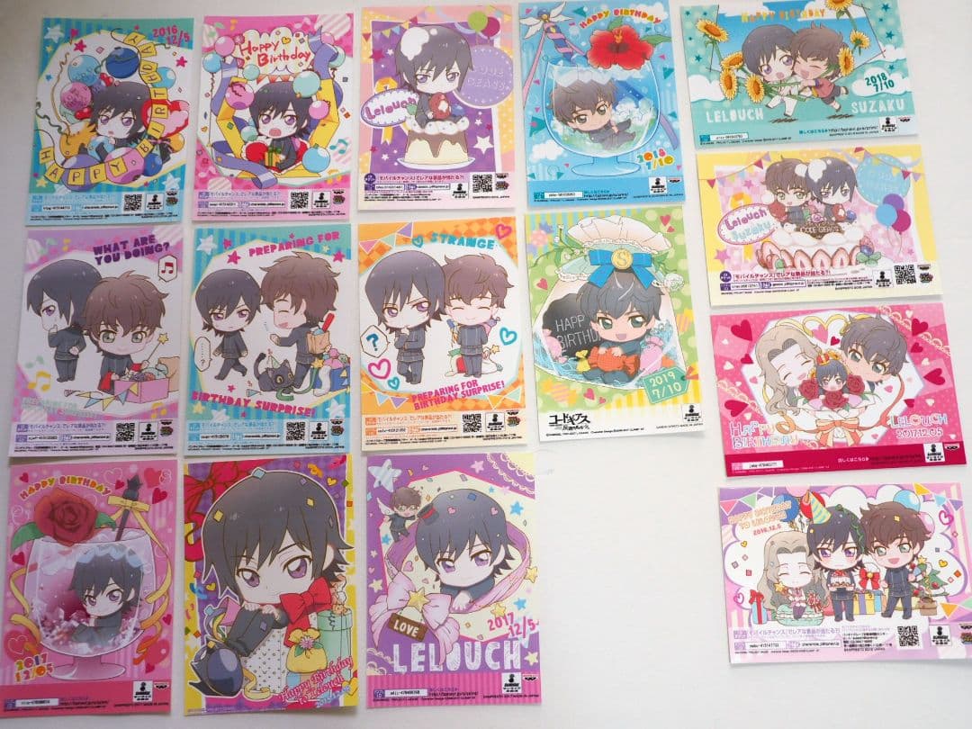 コードギアス ルルーシュ スザク 誕生日キャラマイド 15枚セット