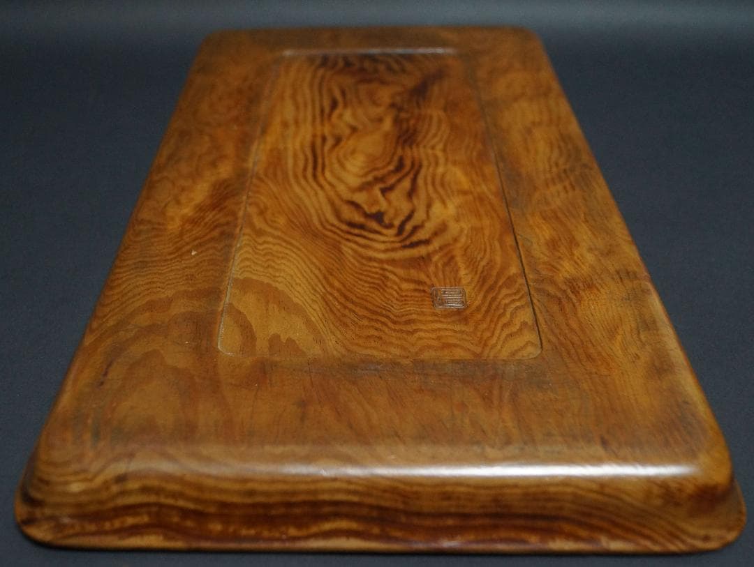 木製 肥松製 石谷作 盆 刳り貫き煎茶盆 長方盆 煎茶道具