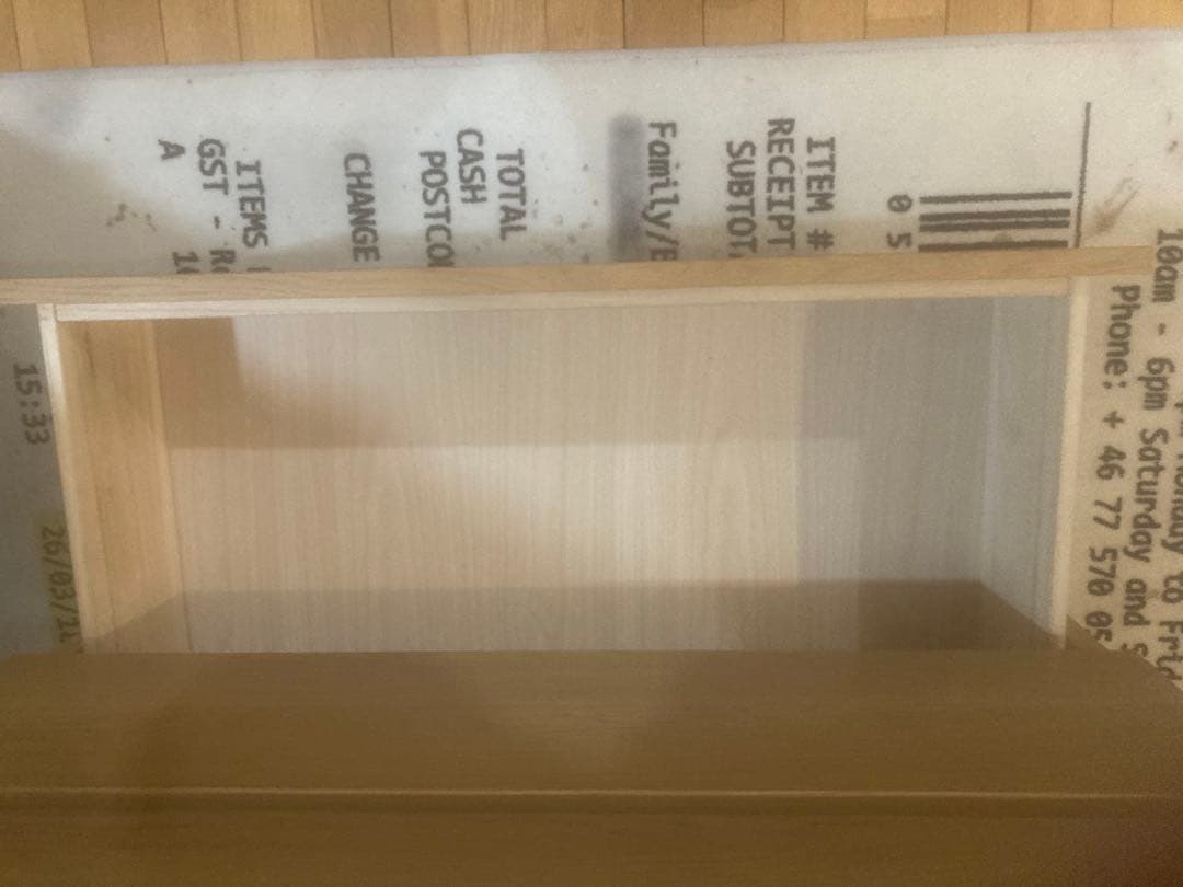 ナチュラルウッド 4段チェスト ガラス天板付き