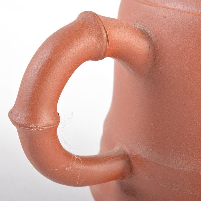 中国　紫砂　朱泥　竹文　蝉摘　急須　茶壷　在銘　C　R6164