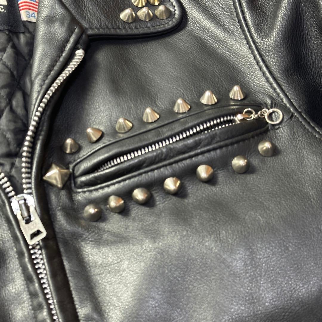 USA製 ショット レザージャケット シングルライダース 544 スタッズ 黒