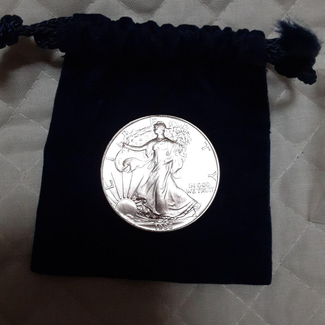 美品⭐1986年アメリカイーグル・ウオーキング リバティ純銀 1オンス 銀貨貨幣