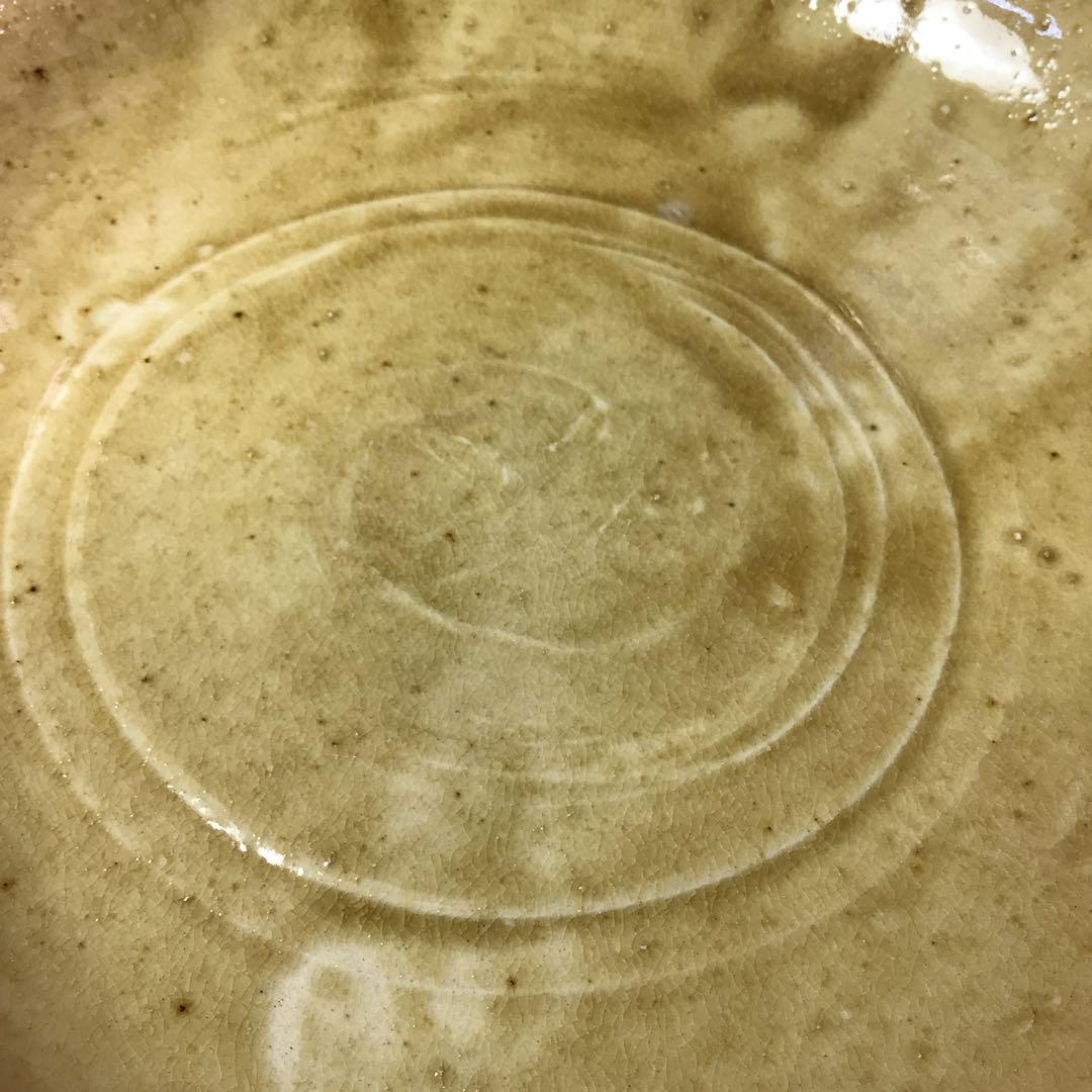 Ｒ７４３　水指　『閑静庵　加藤愛助造』『黄瀬戸』『平水指』　共箱　茶道具