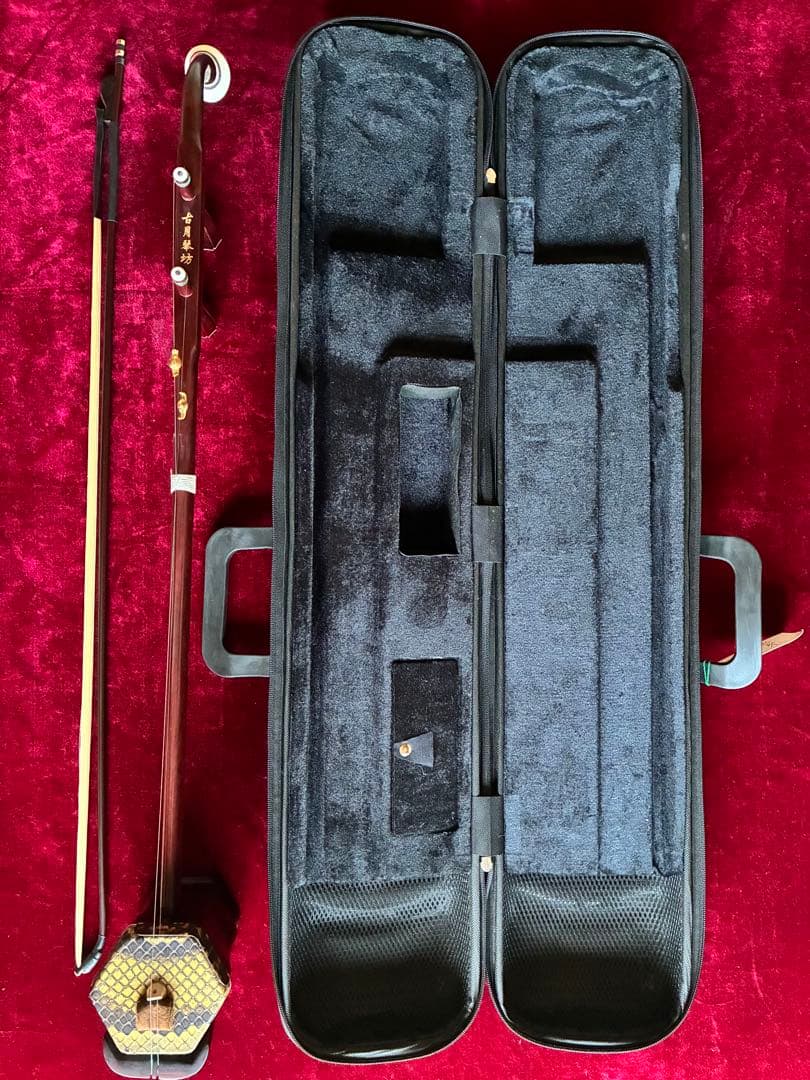 格安二胡★紫檀★錦蛇皮★古月琴坊・万其興製作★十年保証★必需品揃い★100％評価