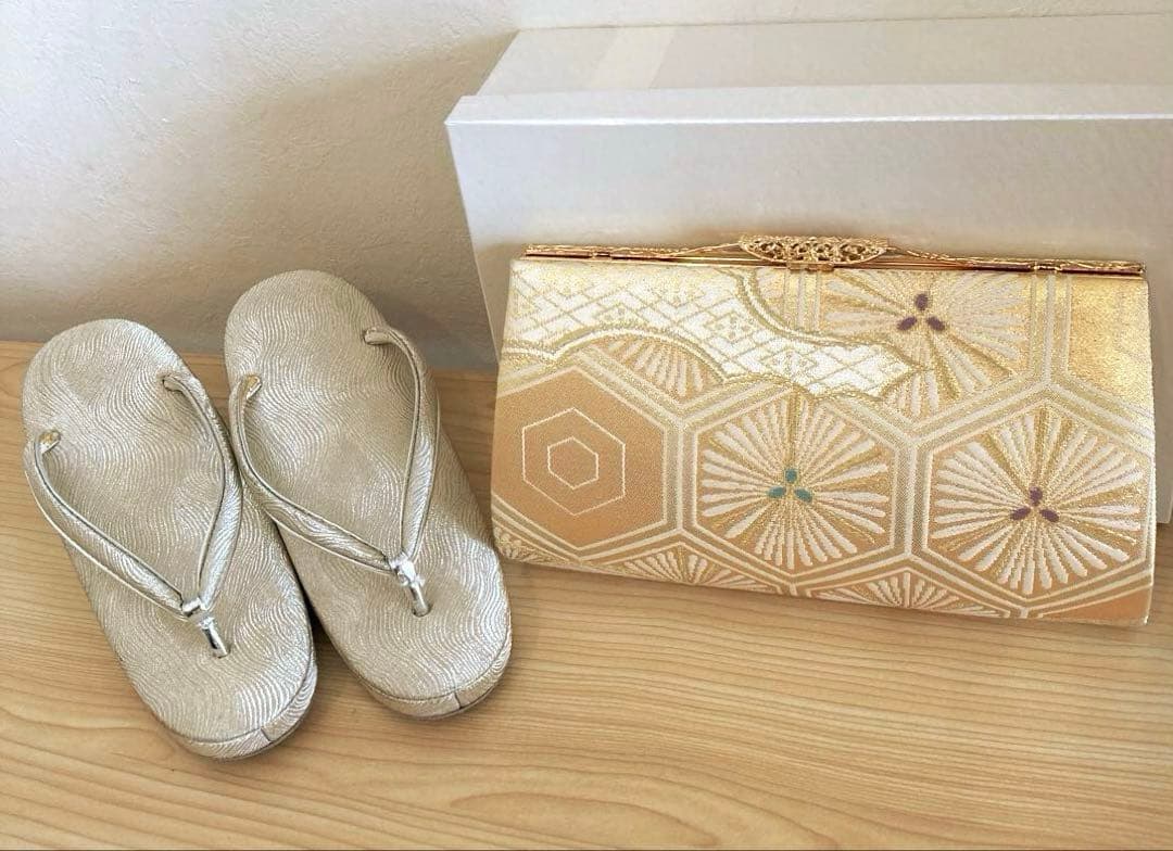 礼装　和装バッグ草履セット　金銀糸　結婚式　入学式　成人式