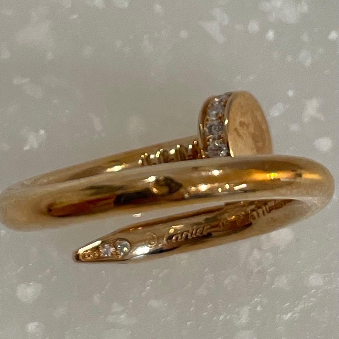 カルティエ ジュスト アンクル ピンクゴールド ダイヤ リング 美品