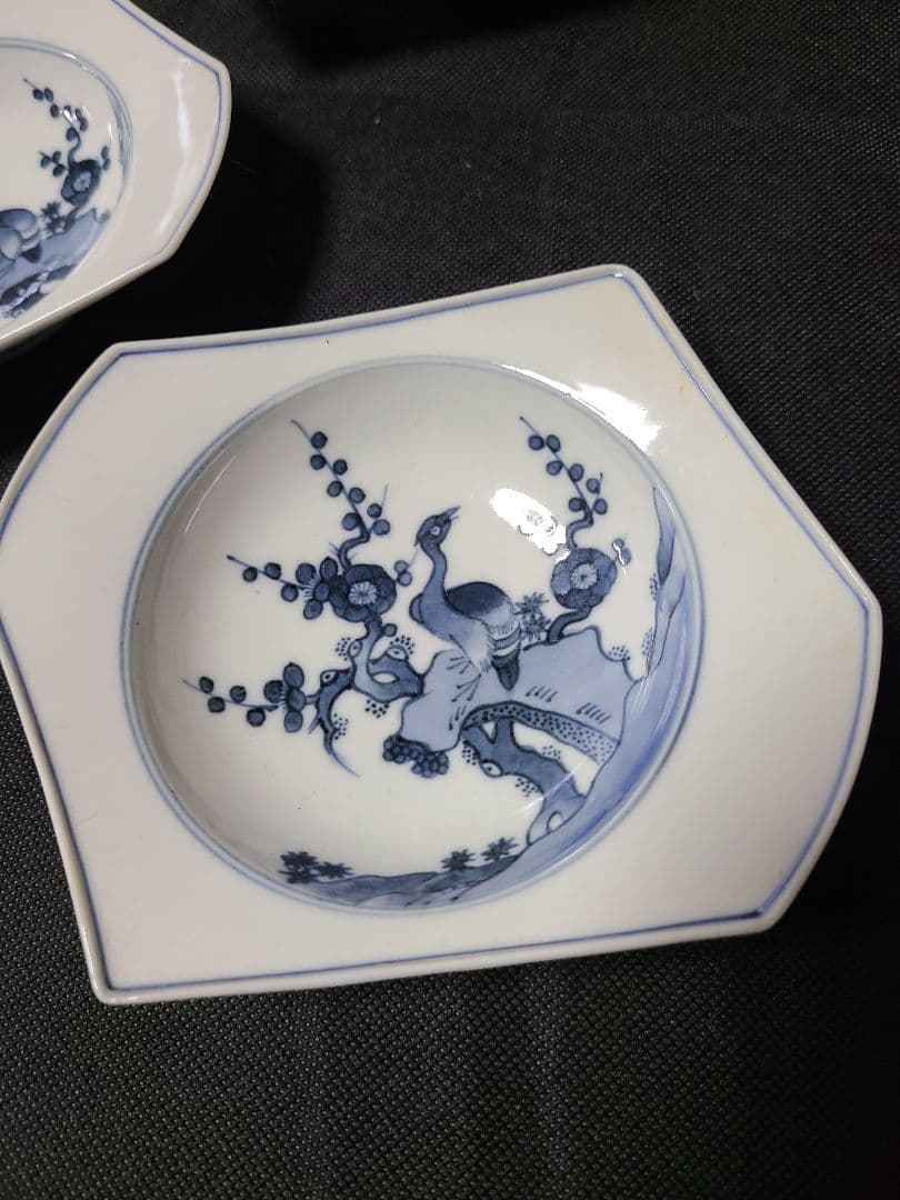 須田菁華染付六角皿5客組