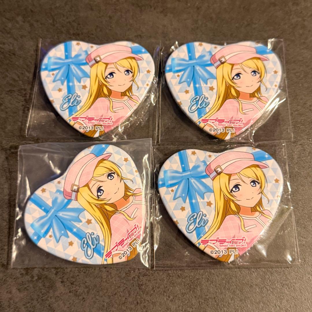 絢瀬絵里　ラブライブ μ's ハート型 缶バッジ GIGO girly pink