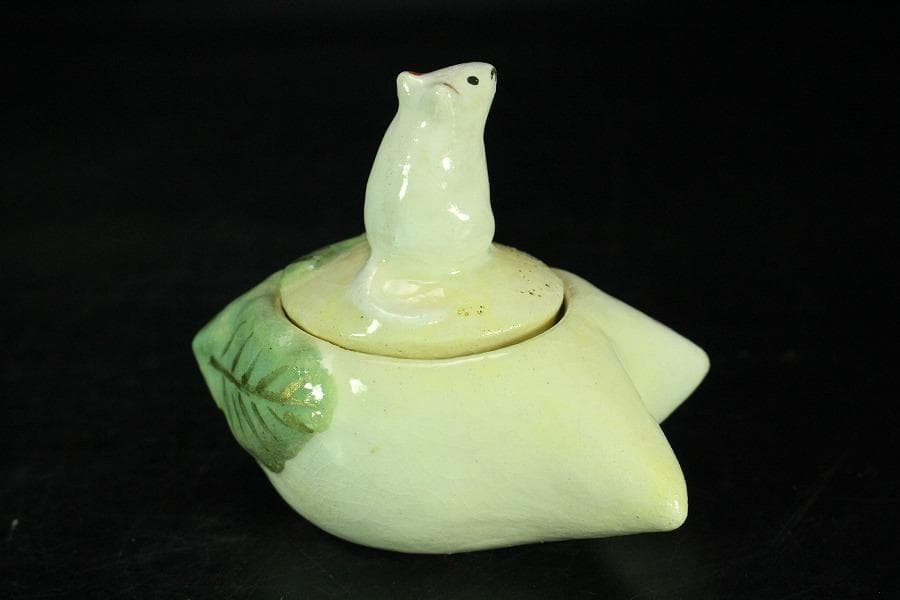茶道具 楽入作 大根鼠 香合 共箱 未使用(K-LC857)
