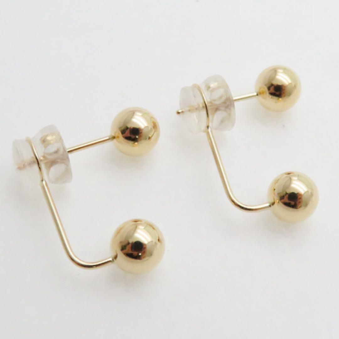 k*o様 新品　K18YG 丸玉デザイン ピアス＆キャッチセット　プレゼントにも