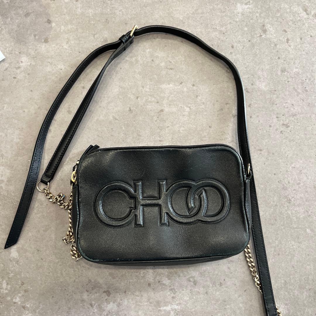【値下げしました】Jimmychooブラックレザーショルダーバッグ