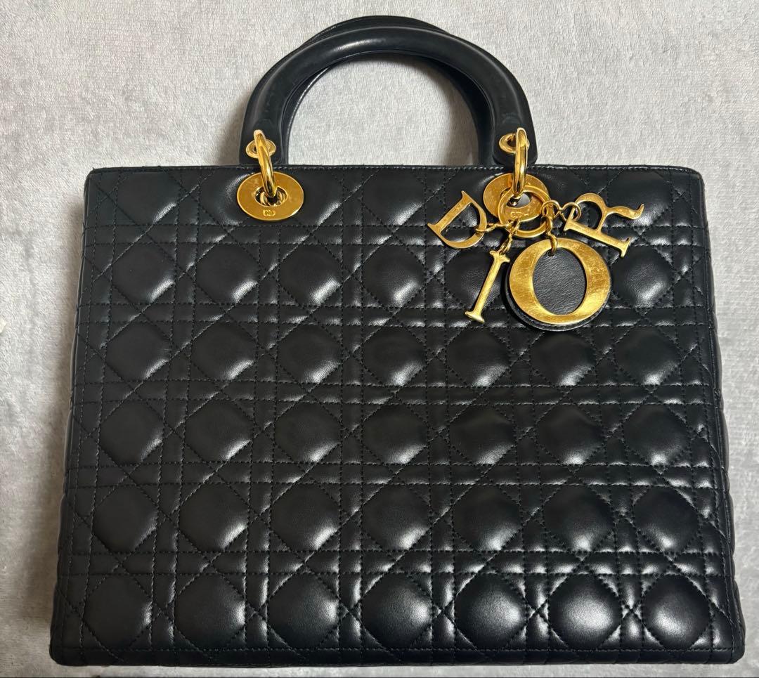ChristianDior Paris 黒 レザーハンドバッグ