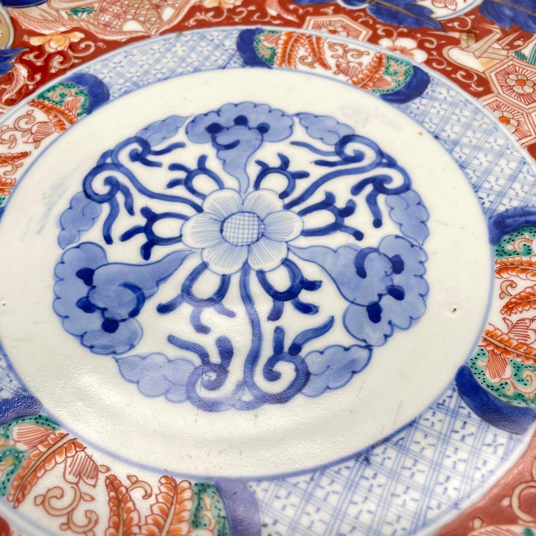 古伊万里　色絵大皿　江戸時代　有田焼　46.5cm  アンティーク