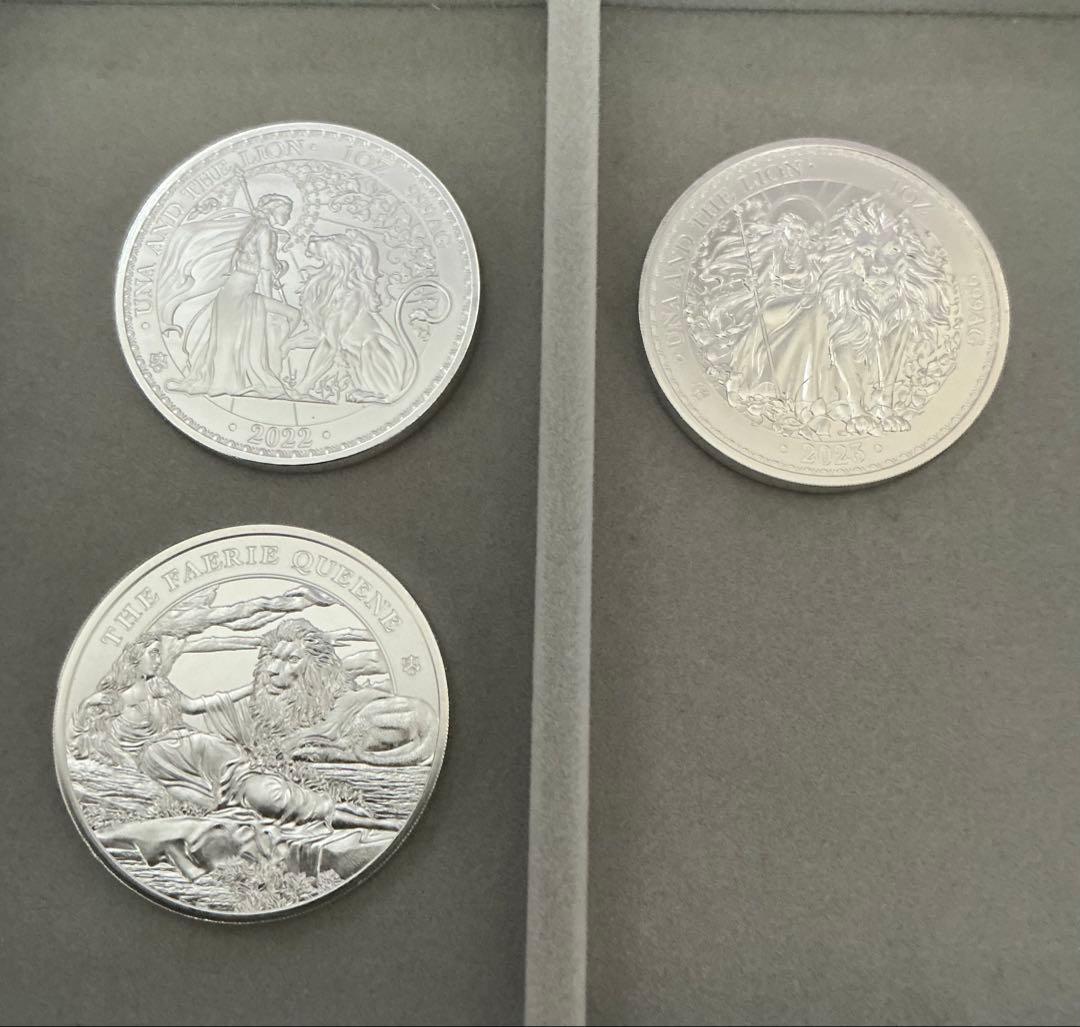 ウナとライオン　2022、2023、2024年　3枚セット　セントヘレナ　銀貨