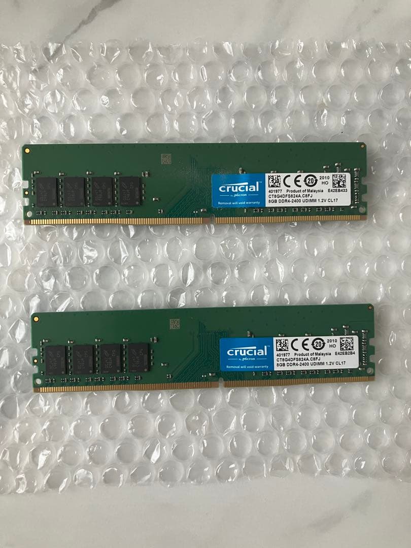 n*a様 crucial 16GB 8GB2枚 DDR4-2400 メモリ