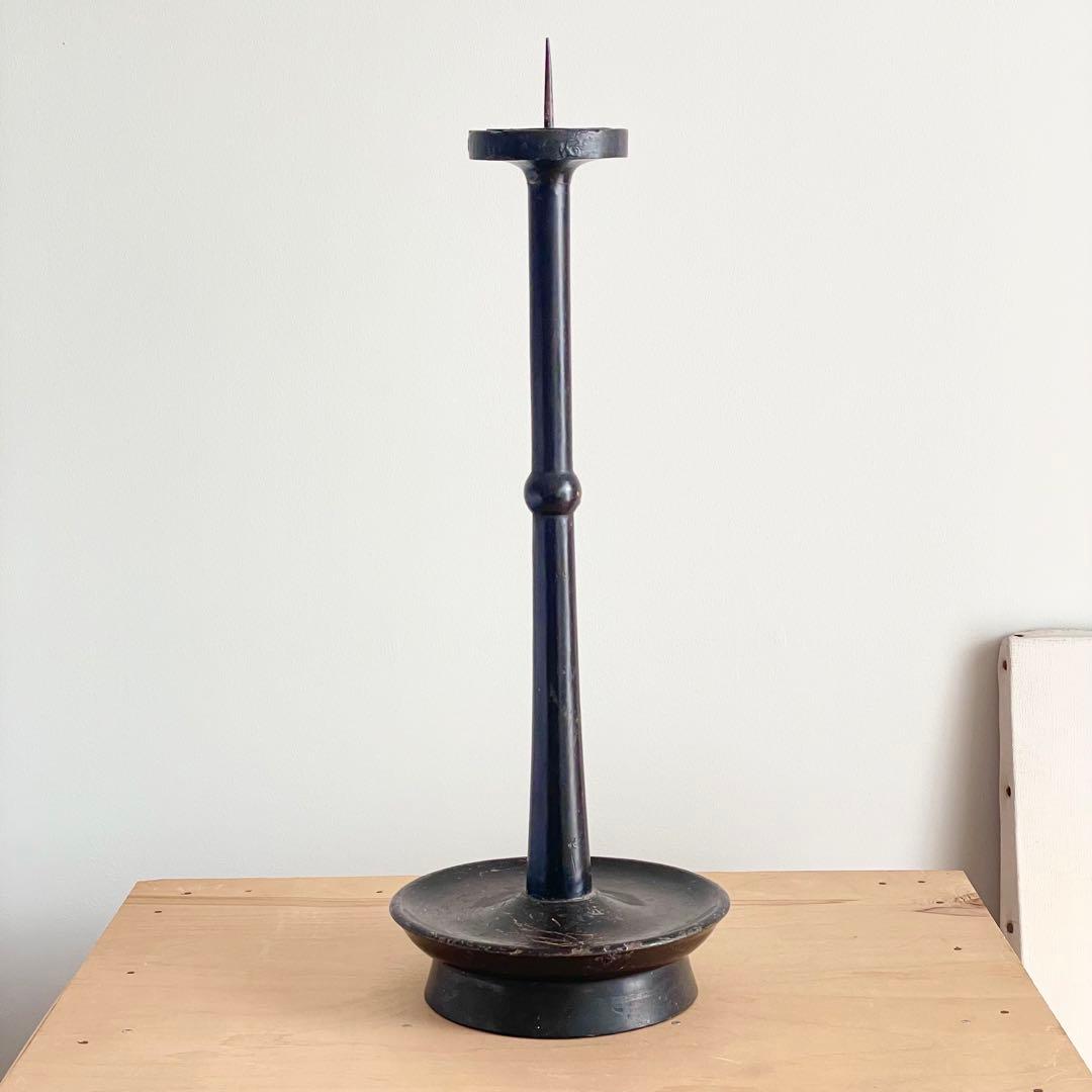 燭台 古道具 骨董 アンティーク 和ろうそく 木製 キャンドルホルダー スタンド