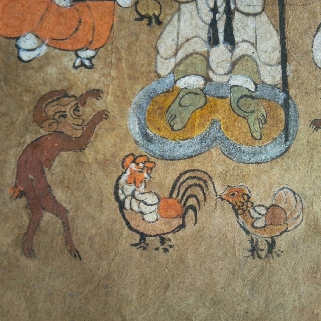 本物大津絵、青面金剛(不動明王）