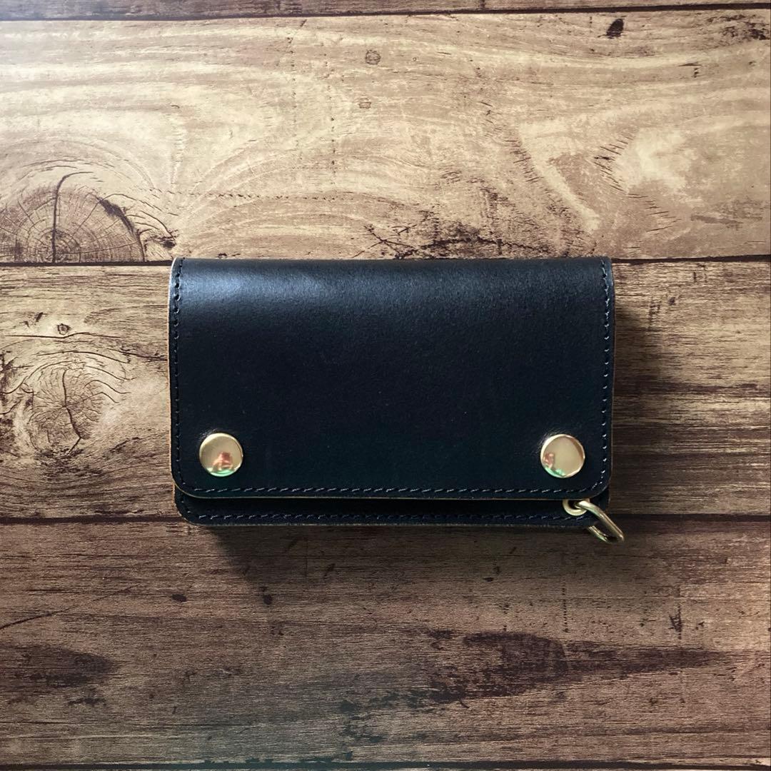 【お札を折らずに収納】姫路レザー トラッカーウォレット150（ミドル）3層