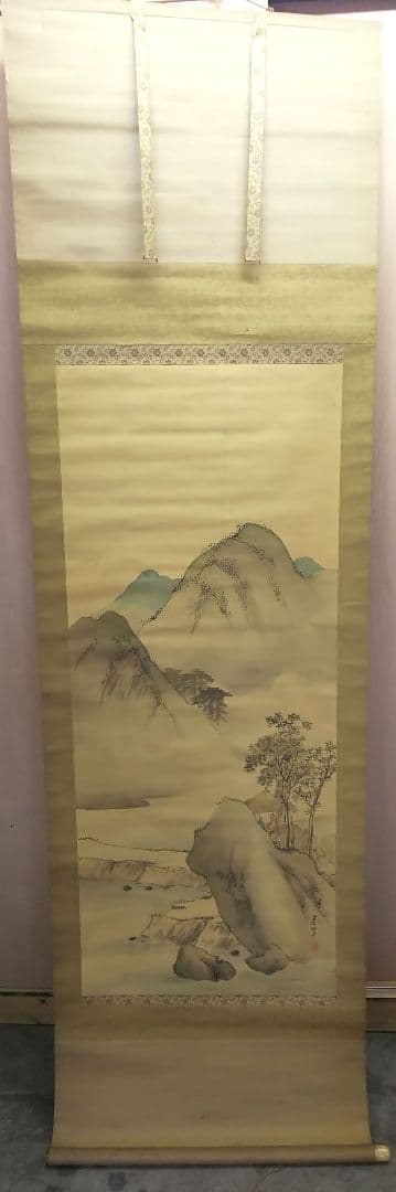 掛け軸　若翠　茶室二人