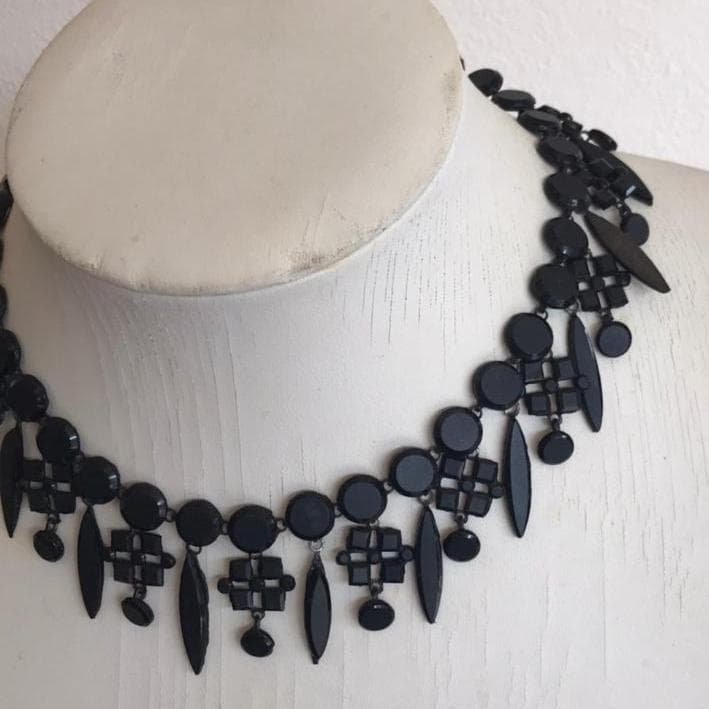 フレンチジェット　ネックレス　チョーカー　1800年代半ば