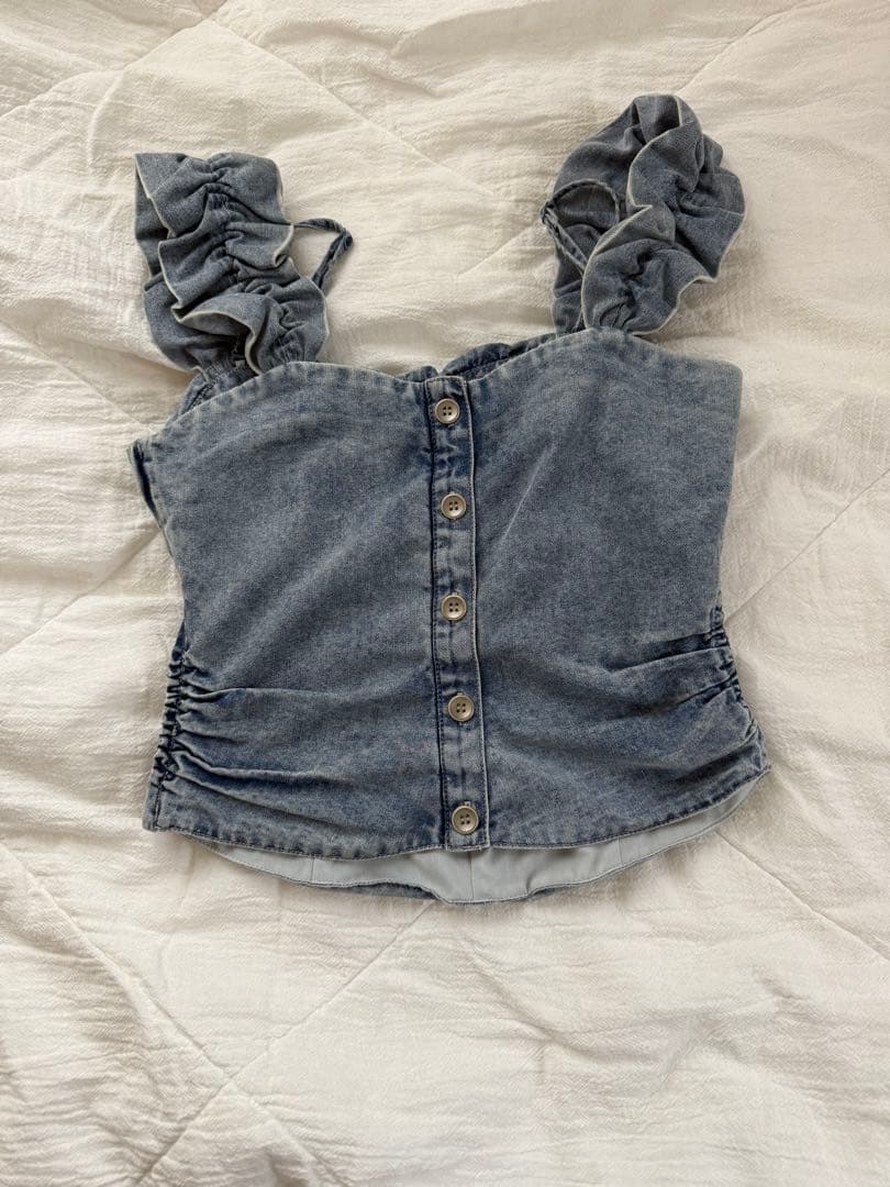 snidel デザインパフスリーブブラウス