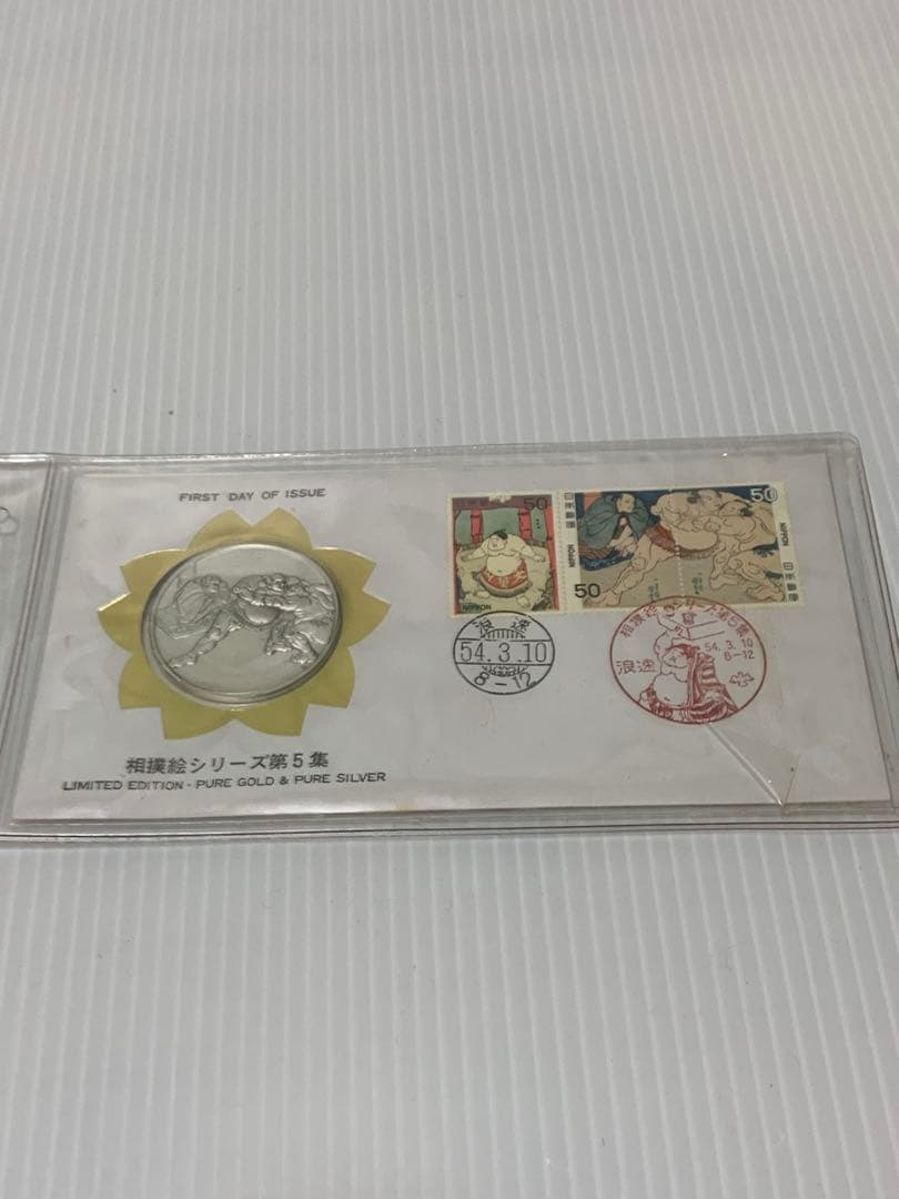 初日カバーメダルコレクション　相撲絵シリーズ全5点　純銀(999.9) 認定証付