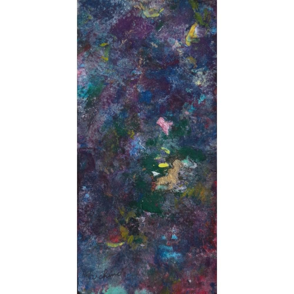 内野隆文　抽象絵画　バスチケット　アンティークペーパー　フレーム　額縁　真作