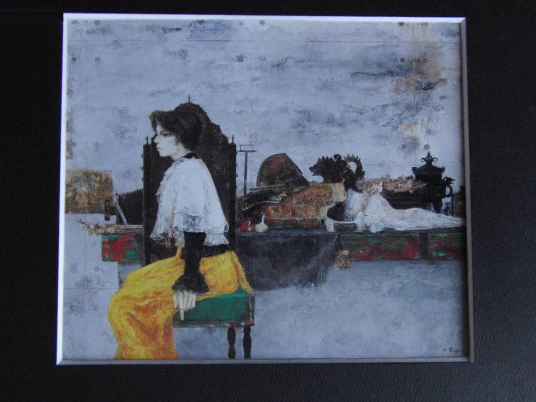 杉山吉伸、【座想】、希少な額装用画集より、新品額装付