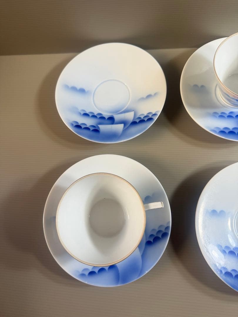 1539 深川製磁　カップ3&ソーサー6  時代物