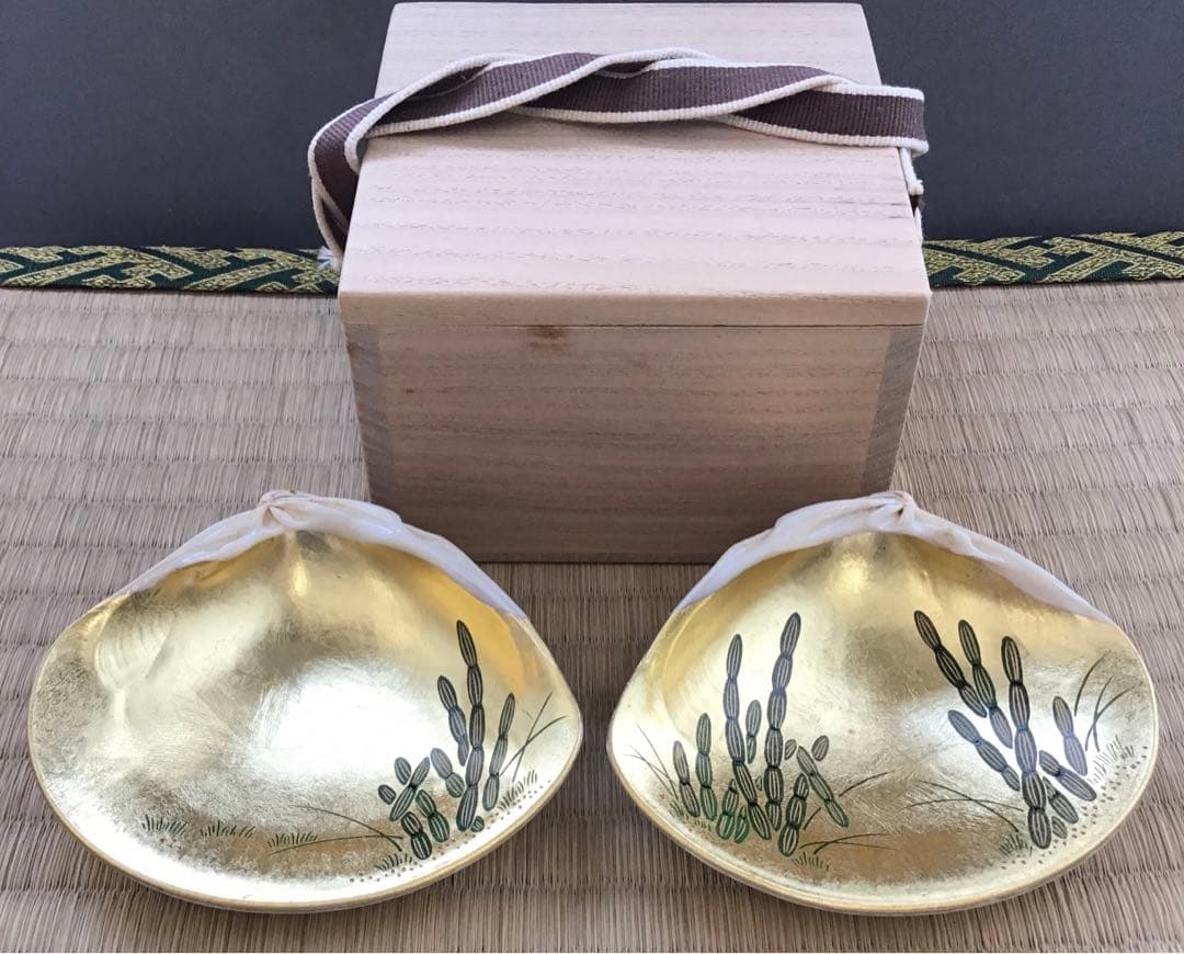 茶道具　香合　金箔蒔絵(内側) 大蛤十賊香合　共箱　S87TKG