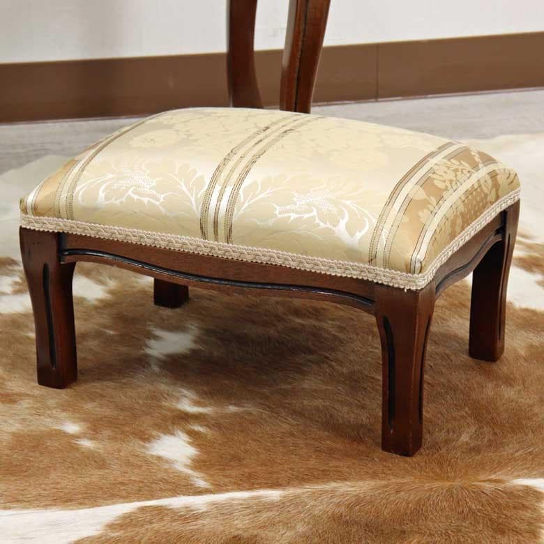 イタリア フットスツール 猫脚 ベージュ/ベニス 補助椅子 玄関用 完成品