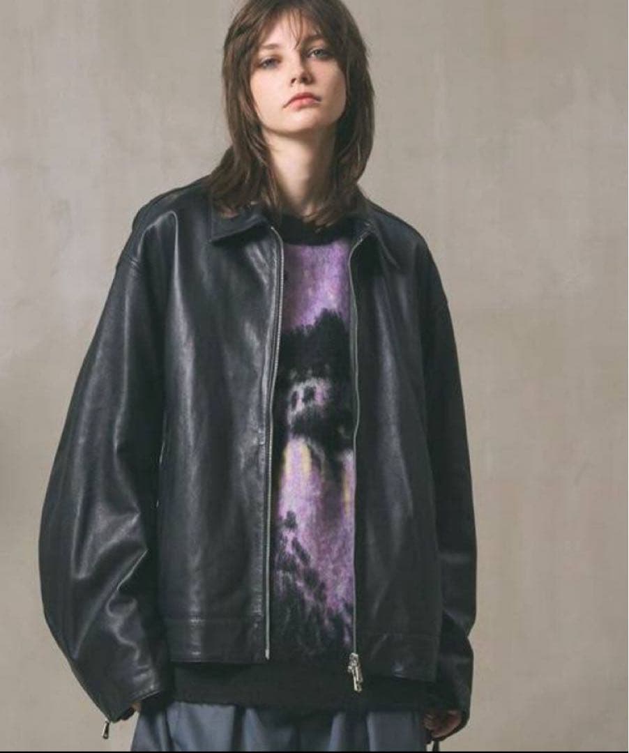 ！美品！　メゾンスペシャル　レザーブルゾン　ブラック　0 廃盤品