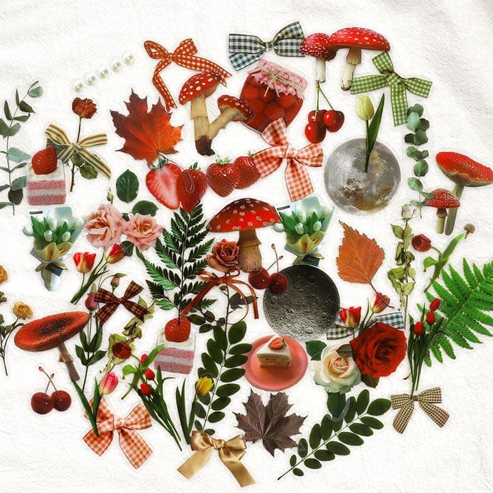 フォロワー様限定84★様々なリアルマテリアル PET ステッカー 8種類セット