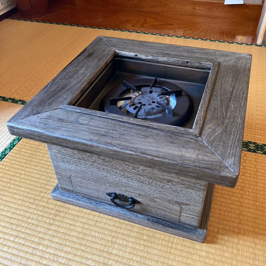 囲炉裏　電気火鉢　桐テーブル　ハロゲンヒーター　日本製