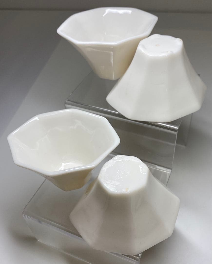 専用　中国清時代　徳化窯煎茶碗4客　口径7.8㎝　東Y6-1118☆2Fトヒコ