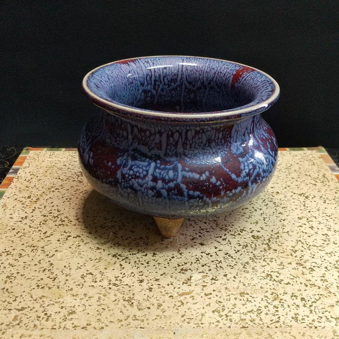 ※中国古美術/窯変紫班瓶3点/