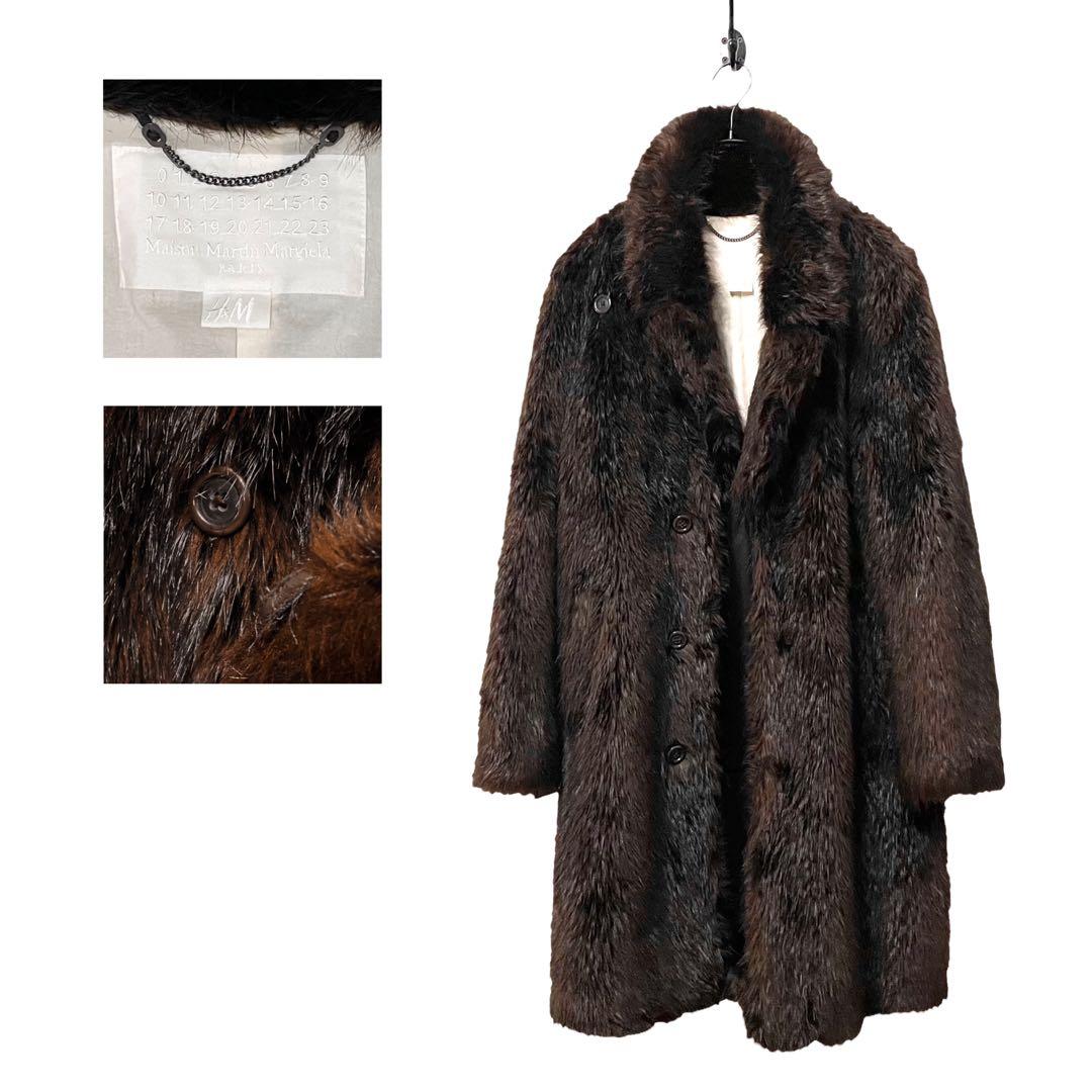 《未使用級》 マルタンマルジェラ ビーバーフェイクファーコート ブラウン