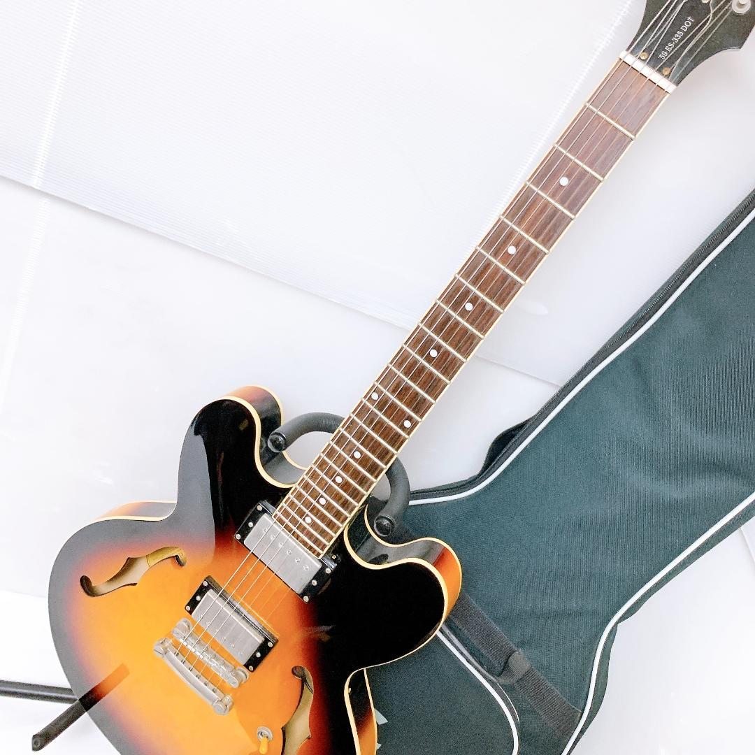 美品 Epiphone エピフォン Dot VS セミアコ エレキギター ケース