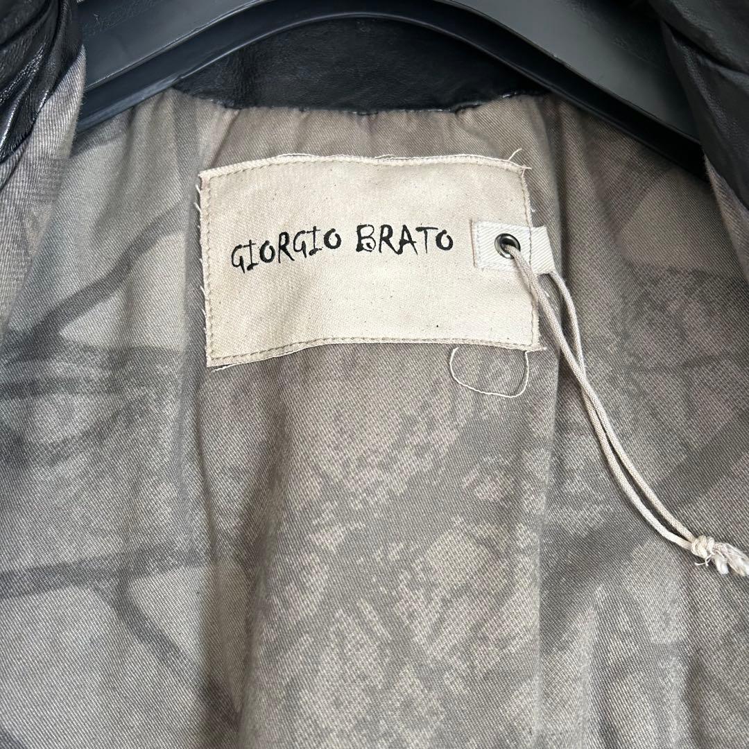 【美品】Giorgio Brato ブラックレザージャケット　50