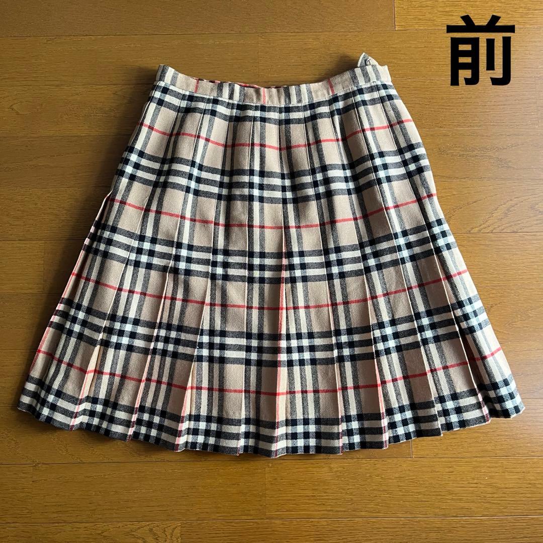 BURBERRY チェック柄 ウールプリーツスカート