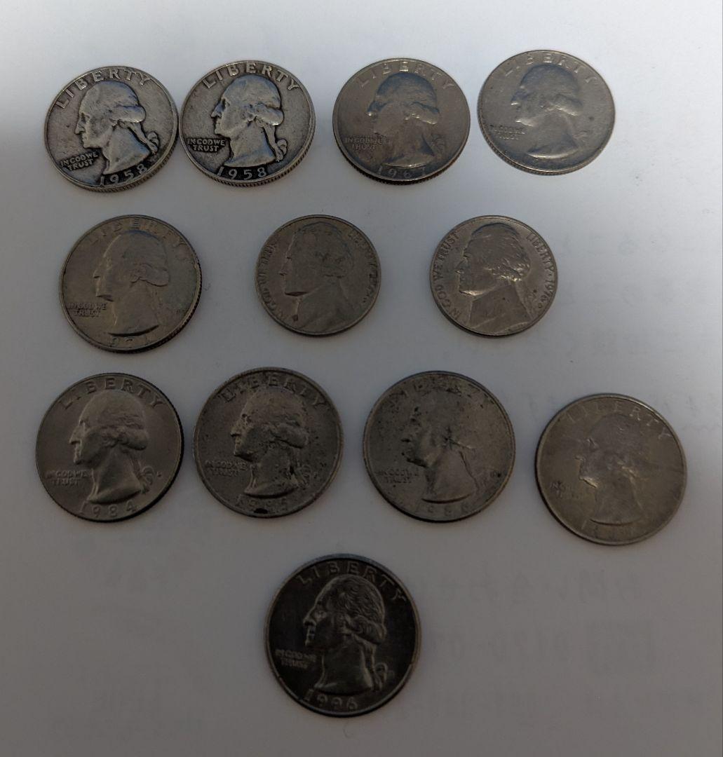 クォーター10枚と5セント2枚 計12枚セット 希少ミントマークの物あり