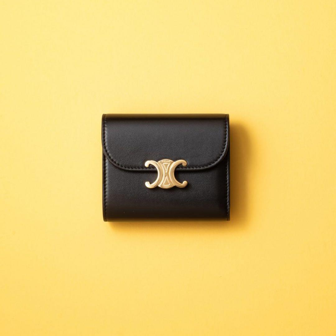 CELINE セリーヌ　トリオンフ　カーフスキン　三つ折り　財布　ミニ財布