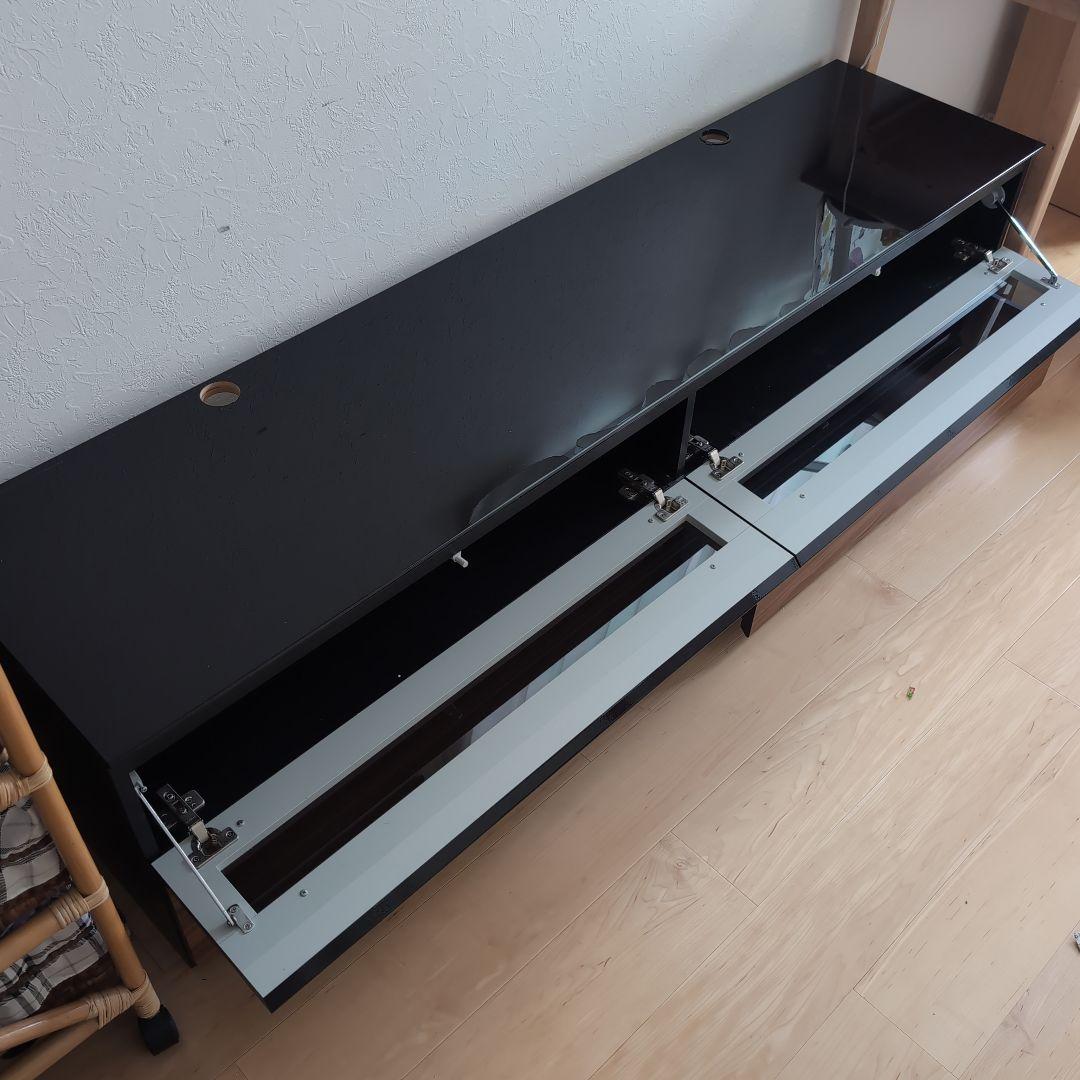 パモウナ テレビ台 黒と木目調 幅180cm